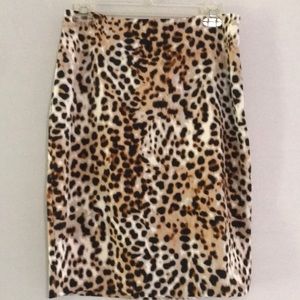 WORTHINGTON LEOPARD PRINT PENCIL SKIRT 4P PETITE